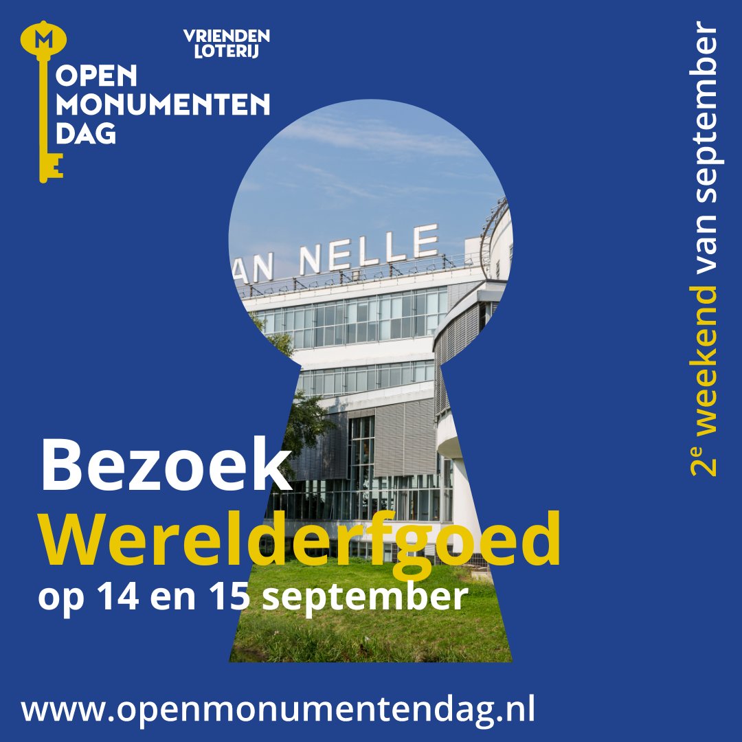 VriendenLoterij Open Monumentendag (@openmonumentdag) on Twitter photo Tijdens Open Monumentendag kun je Werelderfgoed zelf ervaren! Bezoek ๐ ๐๐๐ฒ๐๐บ ๐ฆ๐ฐ๐ต๐ผ๐ธ๐น๐ฎ๐ป๐ฑ, ontdek de ๐๐ผ๐น๐ผ๐ป๐ถรซ๐ป ๐๐ฎ๐ป ๐ช๐ฒ๐น๐ฑ๐ฎ๐ฑ๐ถ๐ด๐ต๐ฒ๐ถ๐ฑ, of laat je rondleiden door de ๐ฉ๐ฎ๐ป ๐ก๐ฒ๐น๐น๐ฒ ๐๐ฎ๐ฏ๐ฟ๐ถ๐ฒ๐ธ.
Benieuwd naar meer? ๐ bit.ly/3T57LWG Tijdens Open Monumentendag kun je Werelderfgoed zelf ervaren! Bezoek ๐ ๐๐๐ฒ๐๐บ ๐ฆ๐ฐ๐ต๐ผ๐ธ๐น๐ฎ๐ป๐ฑ, ontdek de ๐๐ผ๐น๐ผ๐ป๐ถรซ๐ป ๐๐ฎ๐ป ๐ช๐ฒ๐น๐ฑ๐ฎ๐ฑ๐ถ๐ด๐ต๐ฒ๐ถ๐ฑ, of laat je rondleiden door de ๐ฉ๐ฎ๐ป ๐ก๐ฒ๐น๐น๐ฒ ๐๐ฎ๐ฏ๐ฟ๐ถ๐ฒ๐ธ.
Benieuwd naar meer? ๐ bit.ly/3T57LWG