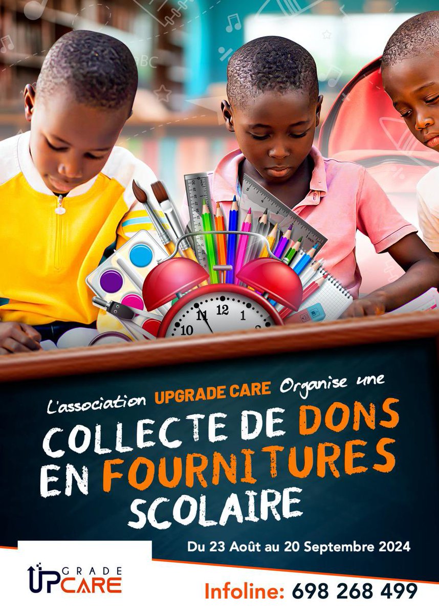 Hello Upgrade Family ❤️

Rentrée scolaire 2024 : Ensemble, aidons les enfants ! 

Participez à notre collecte de dons et offrez des fournitures scolaires aux enfants dans le besoin. 

#SharingIsCaring