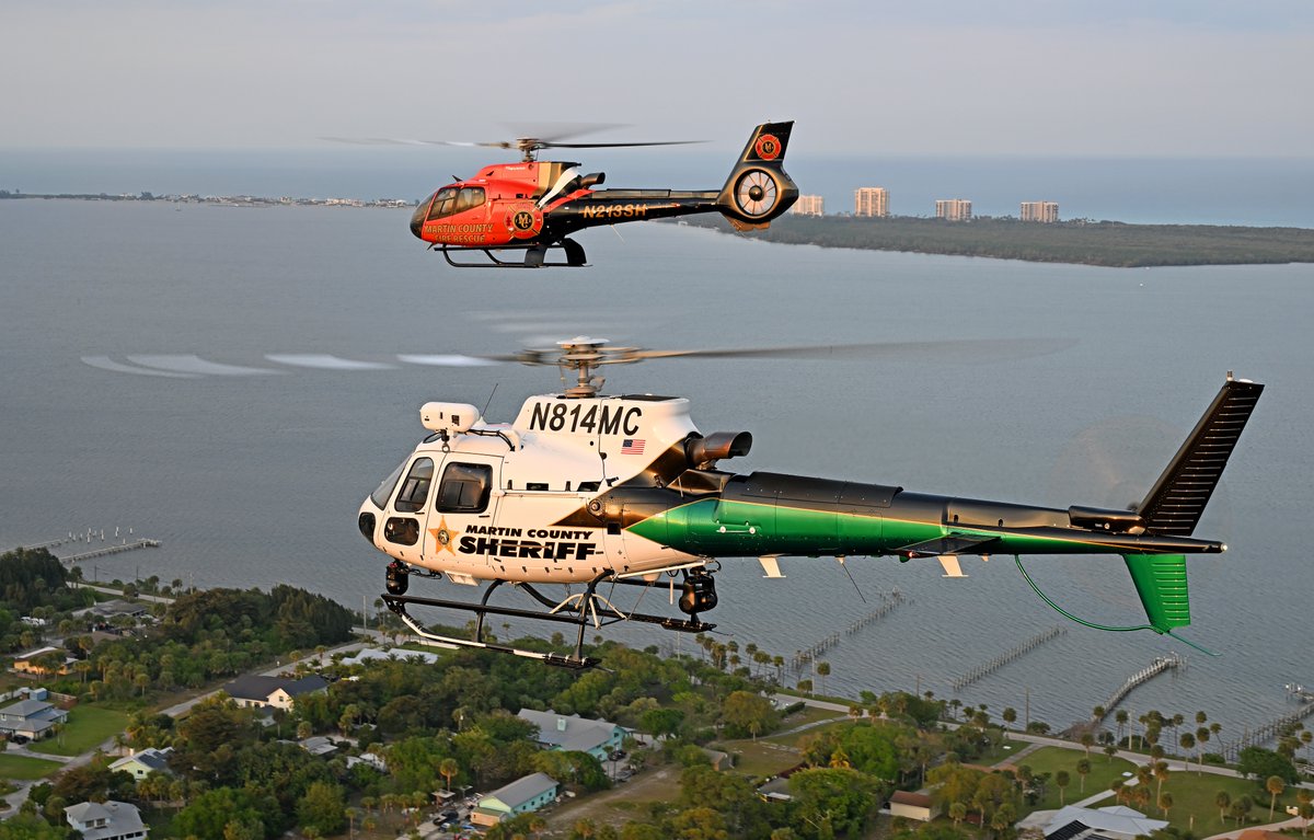 verticalmag's tweet photo. The @MartinFLSheriff and Fire Rescue Aviation Units have turned to the Airbus H125 and H130, respectively, to carry out law enforcement, firefighting, rescue and air medical operations across the county.

Read it here: https://t.co/Dut8r3pvF4

#airbushelicopters #verticalmag https://t.co/dwXSTTp7pW