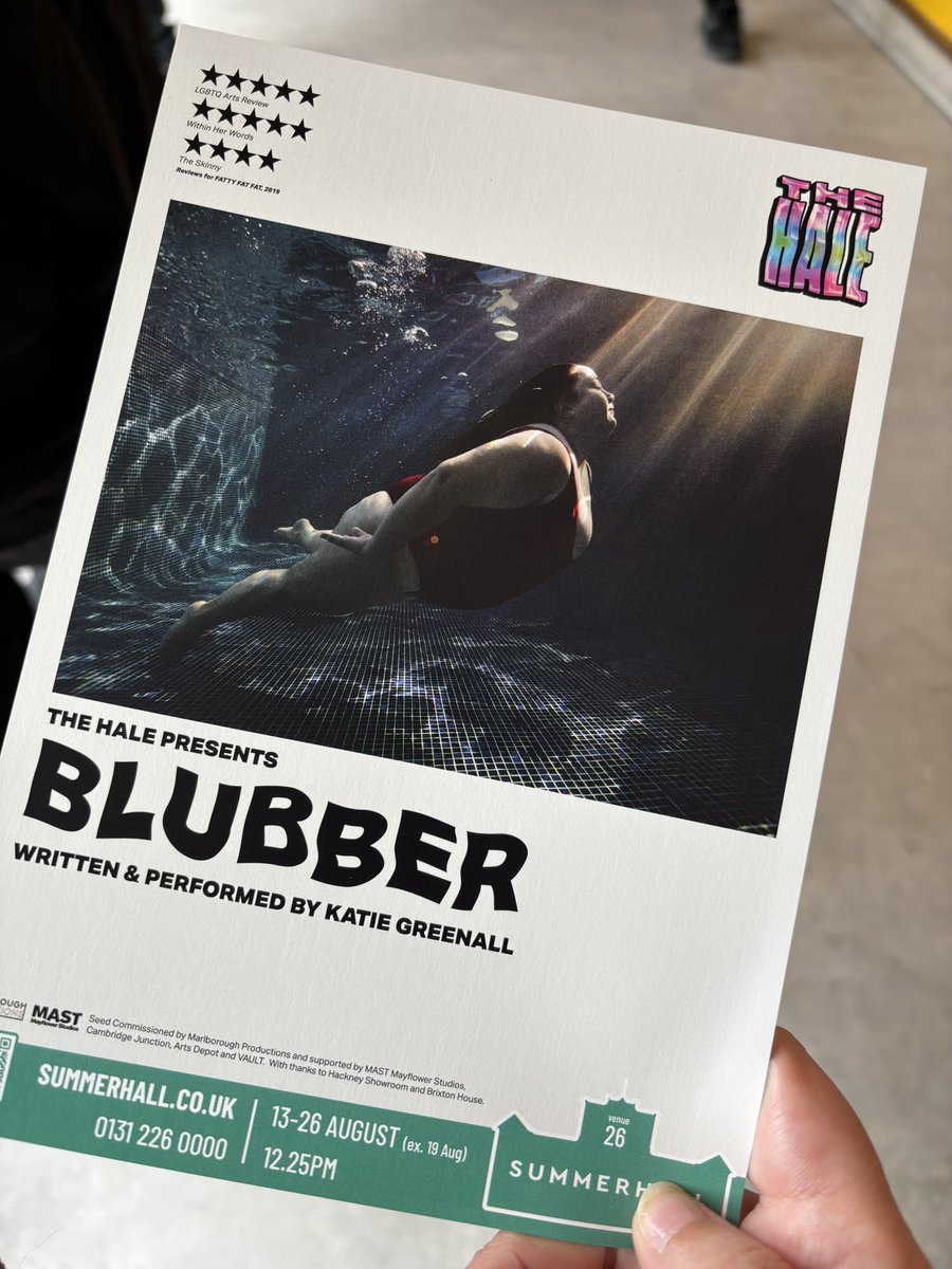 Mhairi Ledgerwood (She/Her) (@meledgerwood) on Twitter photo Two other shows I saw yesterday <a href="/edfringe/">Edinburgh Festival Fringe</a>:
1) <a href="/Katie_Greenall/">Katie Greenall</a> Blubber. An extremely cathartic hour, which made me think hard about my own relationship with my body. Looking forward to seeing more of Katie’s work in the future. Two other shows I saw yesterday <a href="/edfringe/">Edinburgh Festival Fringe</a>:
1) <a href="/Katie_Greenall/">Katie Greenall</a> Blubber. An extremely cathartic hour, which made me think hard about my own relationship with my body. Looking forward to seeing more of Katie’s work in the future.