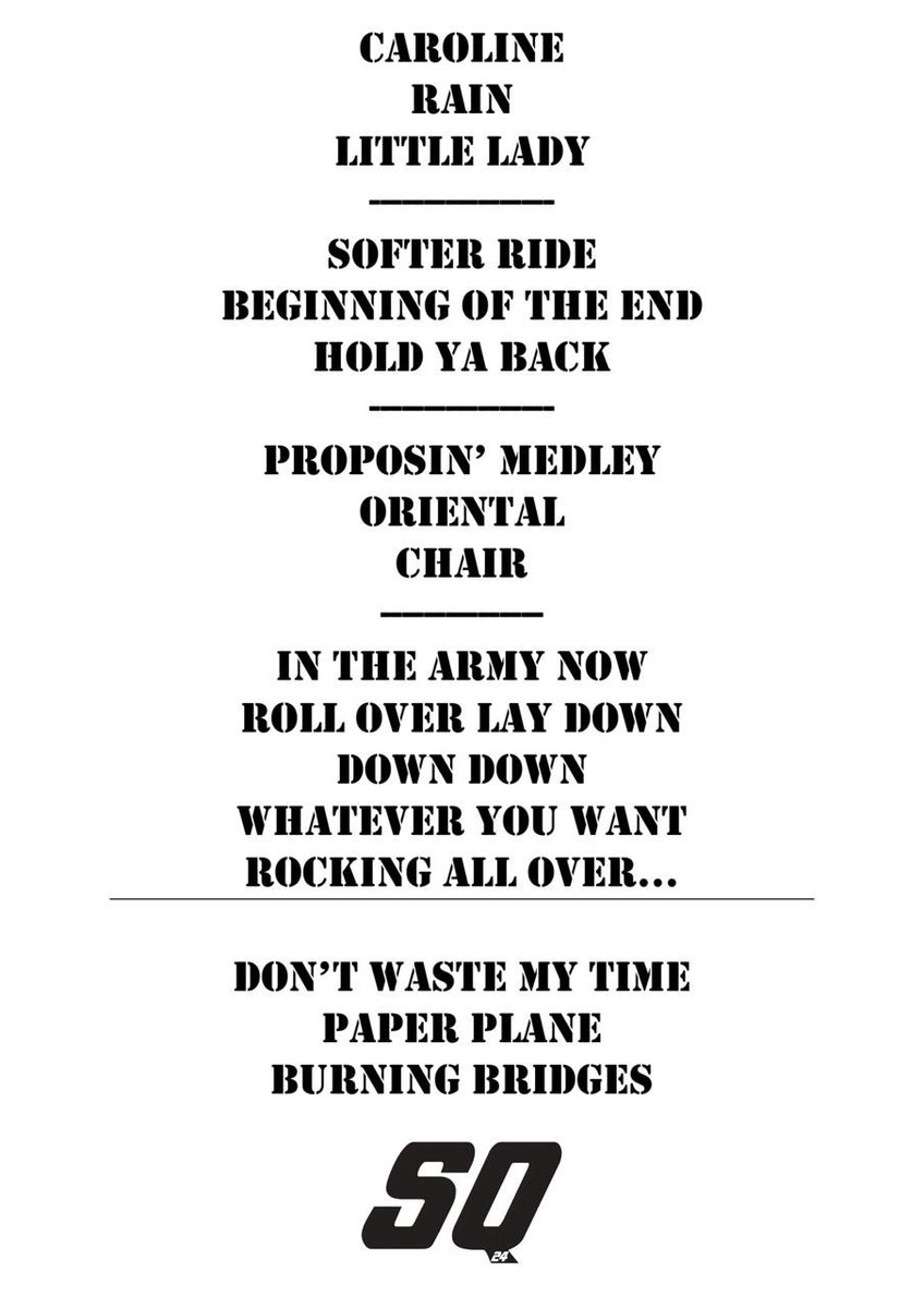 After 42 dates with sold-out shows throughout the UK and Europe. What are your SQ24 highlights? 

#statusquo #SQ24 #setlist