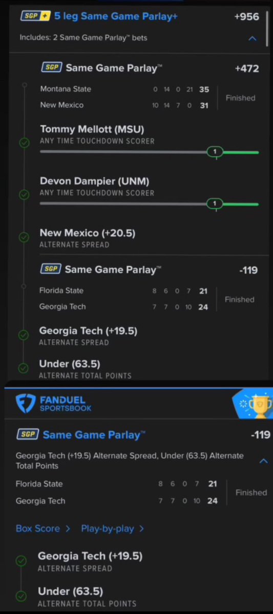 SweatUniv's tweet photo. Couple weekend winners from our sniper @bigbandzMylick all of these plays were posted for FREE in the discord. This is prolly not even half of the green slips he had this weekend. But just sumn for the parlay people. 🤝🔥🫡 #SweatU #gamblingtwitter #fanduel https://t.co/VgsRRxQFwX