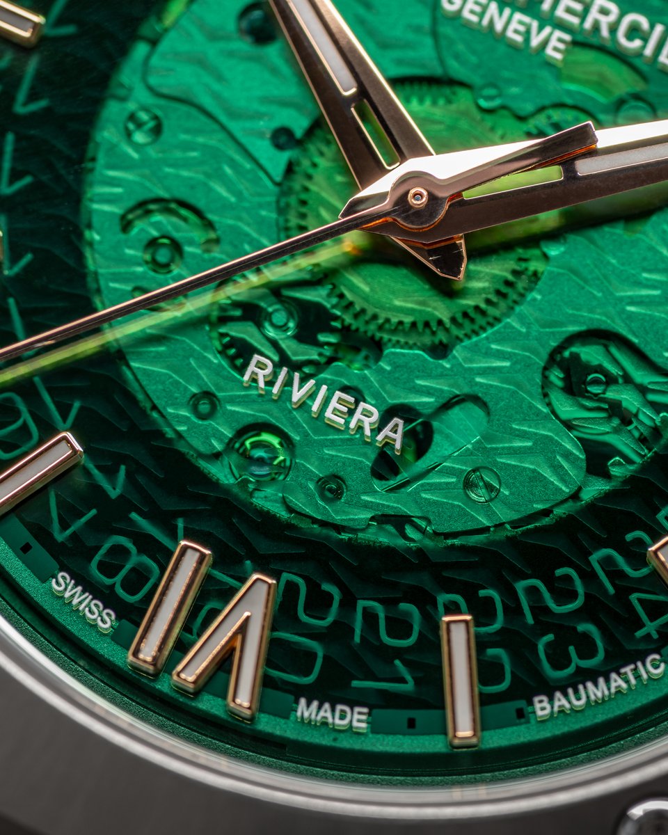 baldassarreted's tweet photo. Today, Baume et Mercier expands its staple Riviera collection, finding new inspiration among the pine groves that look out across the coast. What do you think of that bright green dial?
#BaumeEtMercier #RivieraCollection https://t.co/hiAXtnxVQr