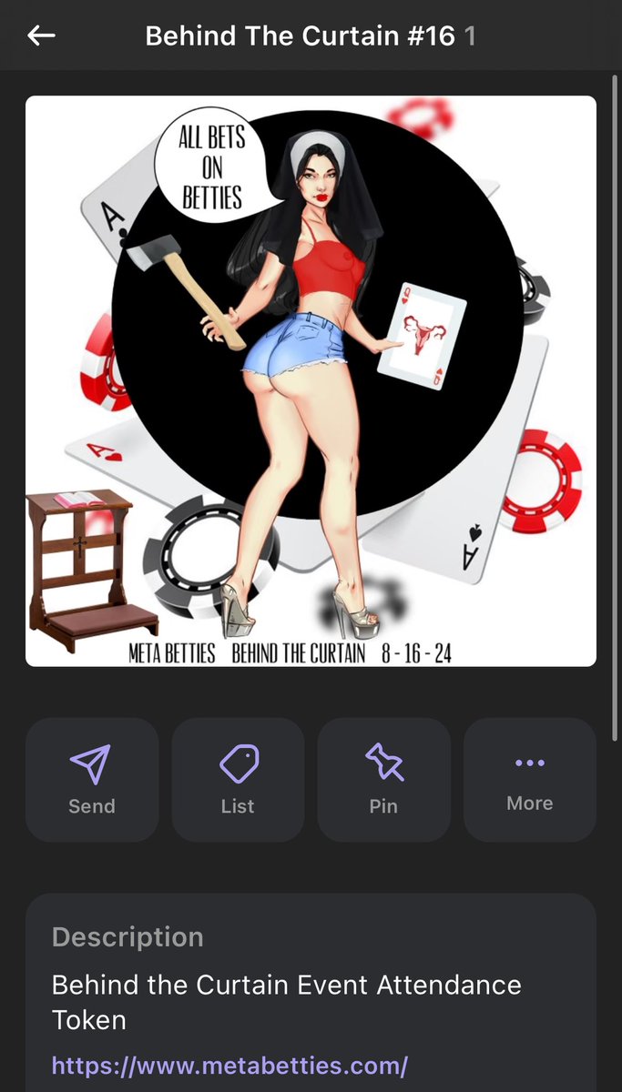 Recently attended the <a href="/MetaBetties/">Meta Betties 👁️ Season One</a> Behind the Curtains event, and all attendees received this 🔥🔥🔥 AirDrop! 

Big thanks to the team for continually raising the bar! 🙏🏽💯