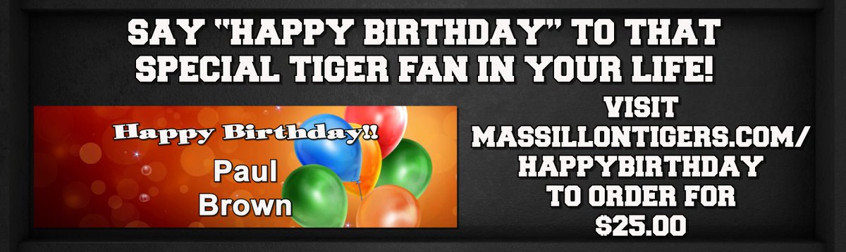 ObieVision's tweet image. The home opener is creeping closer. Make sure you get your Birthday requests in NOW before it's too late! Visit massillontigers.com/happybirthday to purchase.
@Massillon_Tiger @MTigerFB @MassillonSchool