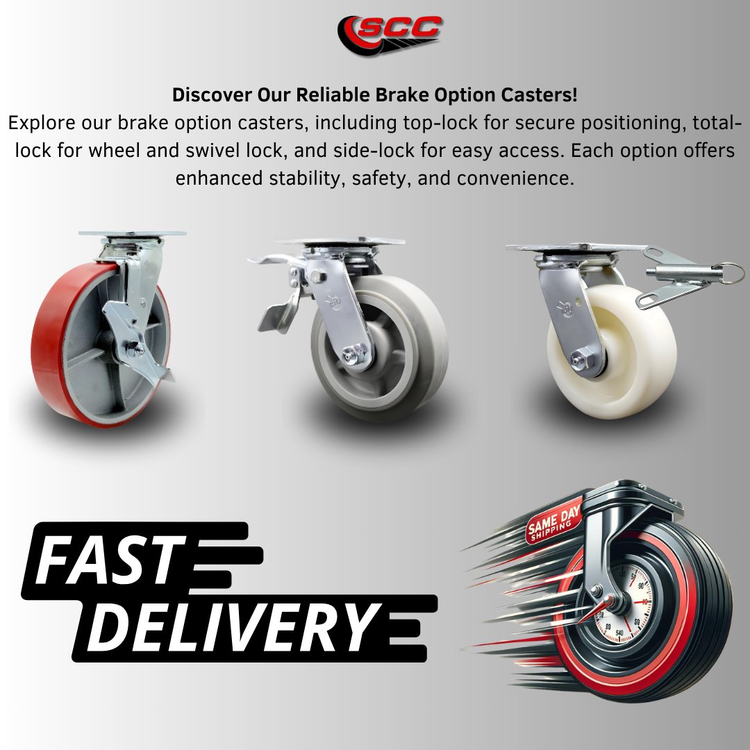 SERVICECASTER's tweet image. Stay in control with Service Caster&apos;s reliable brake options! From heavy-duty to precision braking, we&apos;ve got you covered. Keep your equipment secure and your operations running smoothly. #ServiceCaster #ReliableBrakes #SecureOperations