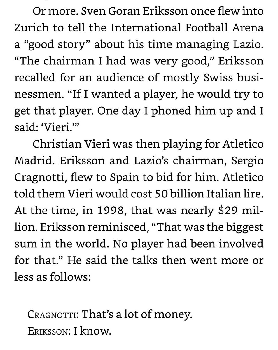 juanbudiman's tweet photo. Cerita epik macam mana Sven Goran Eriksson beli seorang penyerang muda Itali yg bernama Christian Vieri ketika bersama Lazio. 

Terima kasih Sven. #RIP #Soccernomics https://t.co/LtU6v4Cedo