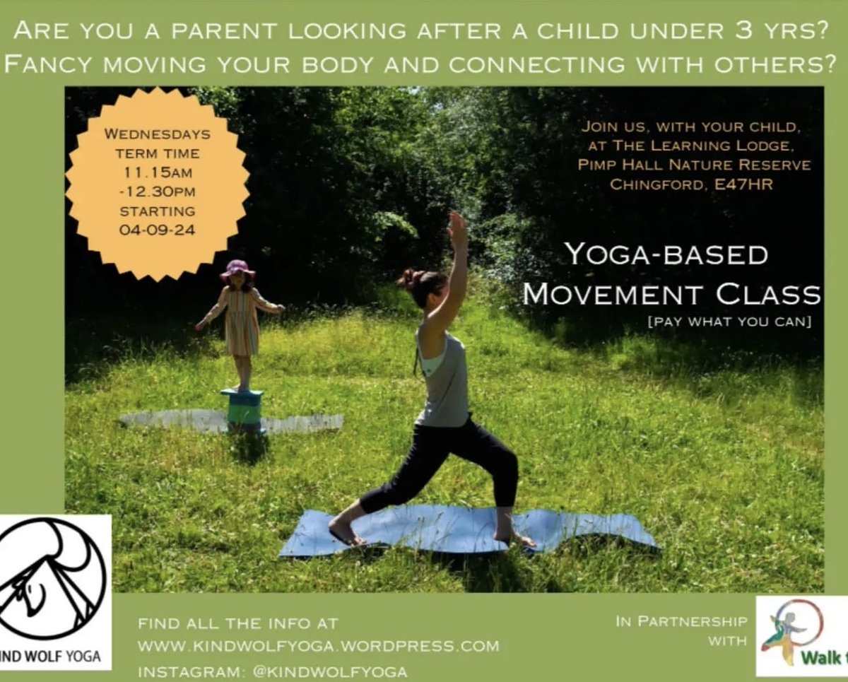 Hornbeam Centre&Cafe (@hornbeamcafe) on Twitter photo Starting Wednesday 4th September at #PimpHallNatureReserve #yoga #FamilyFun <a href="/WalktheLoop/">Walk the Loop</a> <a href="/PimpHallPark/">Pimp Hall Park, E4</a> .
Yoga-based Movement classes for parents and bring your little one with you (under 3 years).
Book at:
kindwolfyoga.wordpress.com/classes/ Starting Wednesday 4th September at #PimpHallNatureReserve #yoga #FamilyFun <a href="/WalktheLoop/">Walk the Loop</a> <a href="/PimpHallPark/">Pimp Hall Park, E4</a> .
Yoga-based Movement classes for parents and bring your little one with you (under 3 years).
Book at:
kindwolfyoga.wordpress.com/classes/