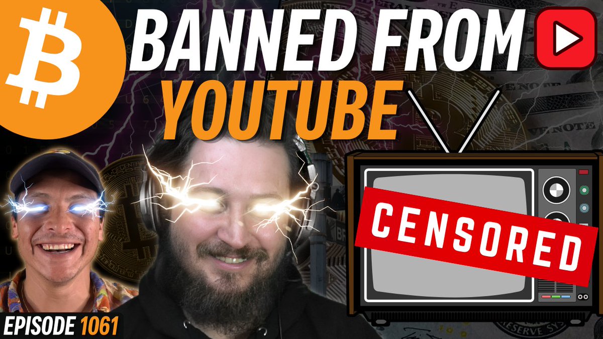 Simply #Bitcoin Aug 26th - LIVE 12:15pm ET SIMPLY BITCOIN BANNED FROM  YOUTUBE | 1061 -Guest: @TPBPod 📺👉 https://t.co/kWeBMAT6FS