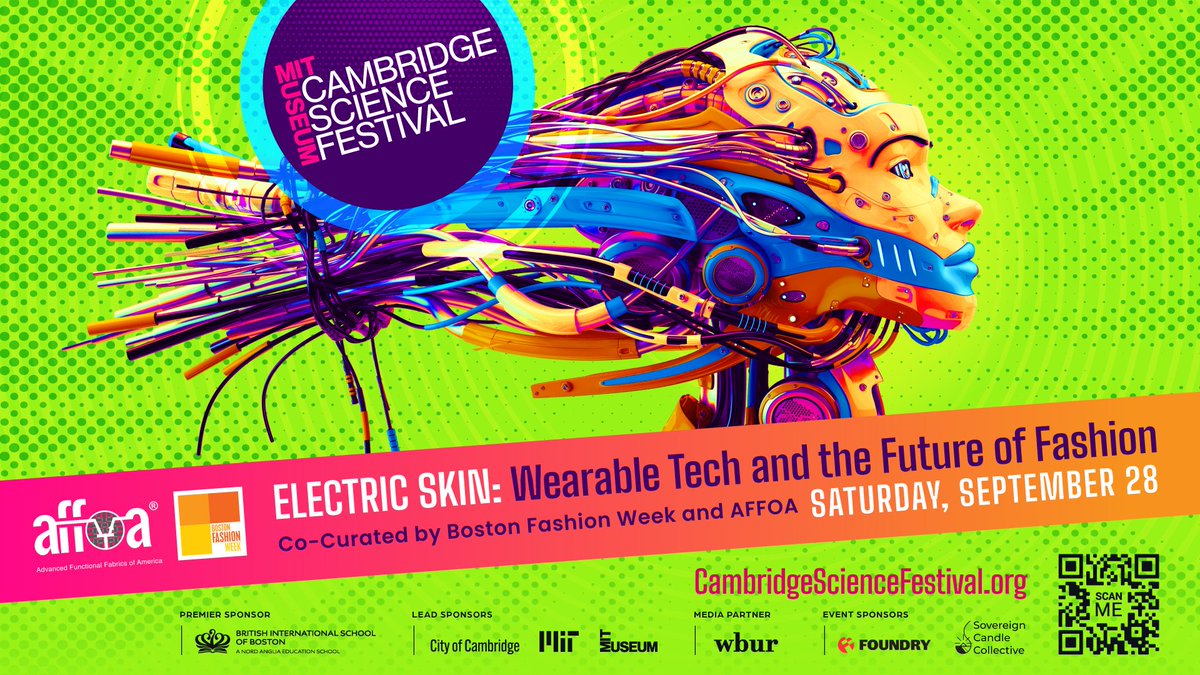 Cambridge Science Festival (@cambscifest) on Twitter photo Get ready for ELECTRIC SKIN: Wearable Tech & the Future of Fashion at Cambridge Science Festival 2024! Join us on Sat., 9/28, from 10am-10pm at <a href="/FoundryCamb/">Cambridge Foundry</a>, where CSF has teamed up w/ <a href="/BostonFashionWk/">Boston Fashion Week</a> & AFFOA to bring you an immersive day of science-focused smart fashion content Get ready for ELECTRIC SKIN: Wearable Tech & the Future of Fashion at Cambridge Science Festival 2024! Join us on Sat., 9/28, from 10am-10pm at <a href="/FoundryCamb/">Cambridge Foundry</a>, where CSF has teamed up w/ <a href="/BostonFashionWk/">Boston Fashion Week</a> & AFFOA to bring you an immersive day of science-focused smart fashion content