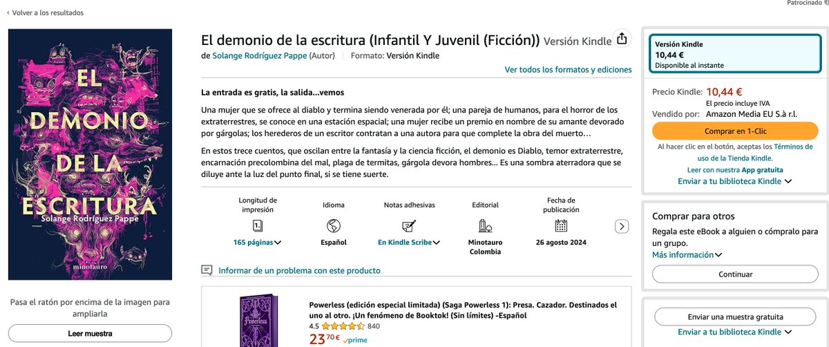 Y así, sin más, les presento al Demonio de la escritura. Ya ha sido invocado y está entre nosotros, solo que como todo demonio hace su trabajo discretamente, pero la obra ya ha empezado.