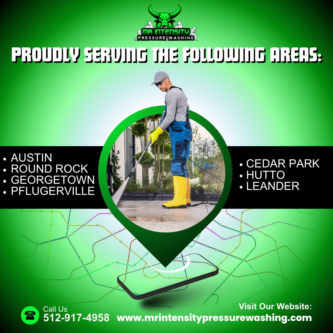 MrIntensityTX's tweet photo. No matter where you are in these locations, Mr. Intensity Pressure Washing is here to keep your property looking its best.

Call 512-917-4958 now or visit our web: https://t.co/LiCx6Wn2n0 to schedule your service.

#PressureWashing #MrIntensityPressureWashing https://t.co/my6efIJ8rz