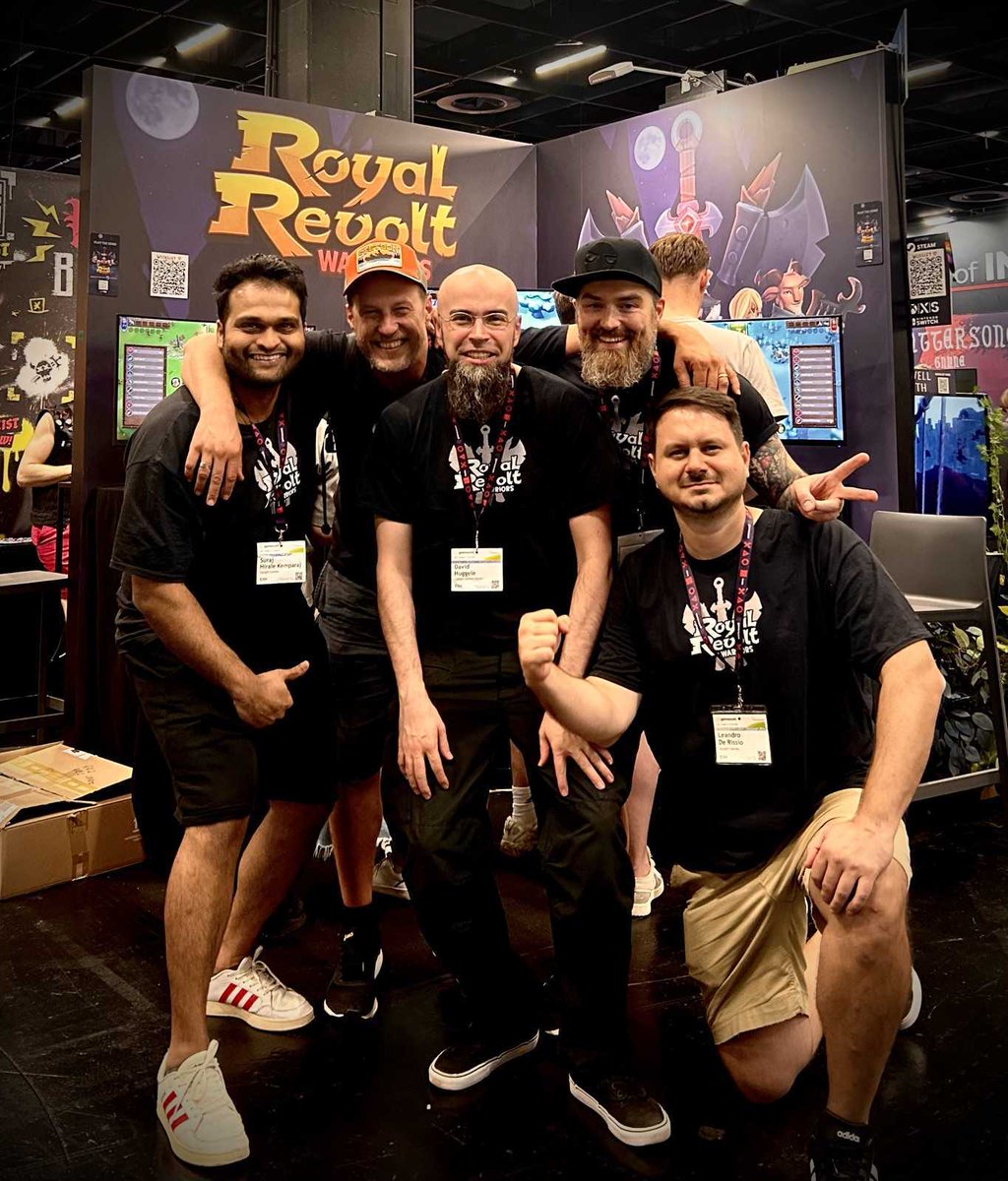 RR_Survivors's tweet photo. What an awesome Gamescom! Thanks to the greatest team that rocked 5 days with too less sleep, too much coffeine but a great amount of laughter! 
It  was wonderful and getting in touch with all the other teams and people  visiting out booth was superb! Thx to everybody who visited us and gave us feedback! We now know, we are on the right way and will rock on, like  true Warriors! #Gamescom #RoyalRevoltWarriors #Indiegames #IndieArea #RoyalRevolt
