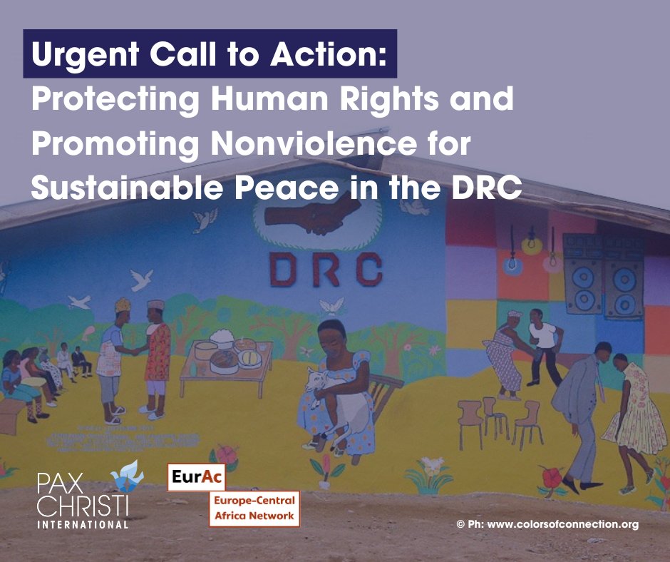 PaxChristi's tweet photo. 🔵Urgent Call to Action: Protect #HumanRights and Promote #Nonviolence in the #DRC🕊️
Pax Christi and @EurAc_Net issued an open letter on the escalating crisis in the DRC.
Read the full letter and learn how you can help advocate for lasting peace ➡️ https://t.co/S0Xma7rbw2 https://t.co/oKjjkHbugo
