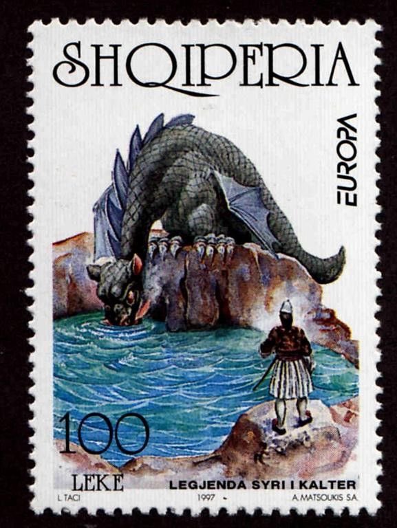 albanianart's tweet photo. Legend of the Blue Eye Stamp, Posta Shqiptare (1997) https://t.co/G4BaretjSy