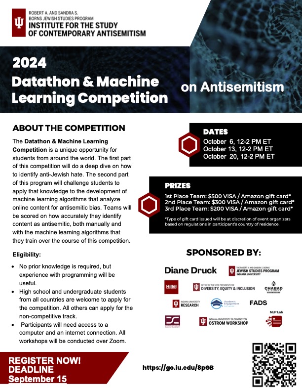isca_iu's tweet photo. We are excited to announce a new date for the 3rd ISCA Datathon and Machine Learning Competition!

If you know anybody who may be interested in applying, please send this opportunity their way. To learn more and register, please visit our website!

https://t.co/HIjNRjOcMo https://t.co/l8PQzkJ4Qv