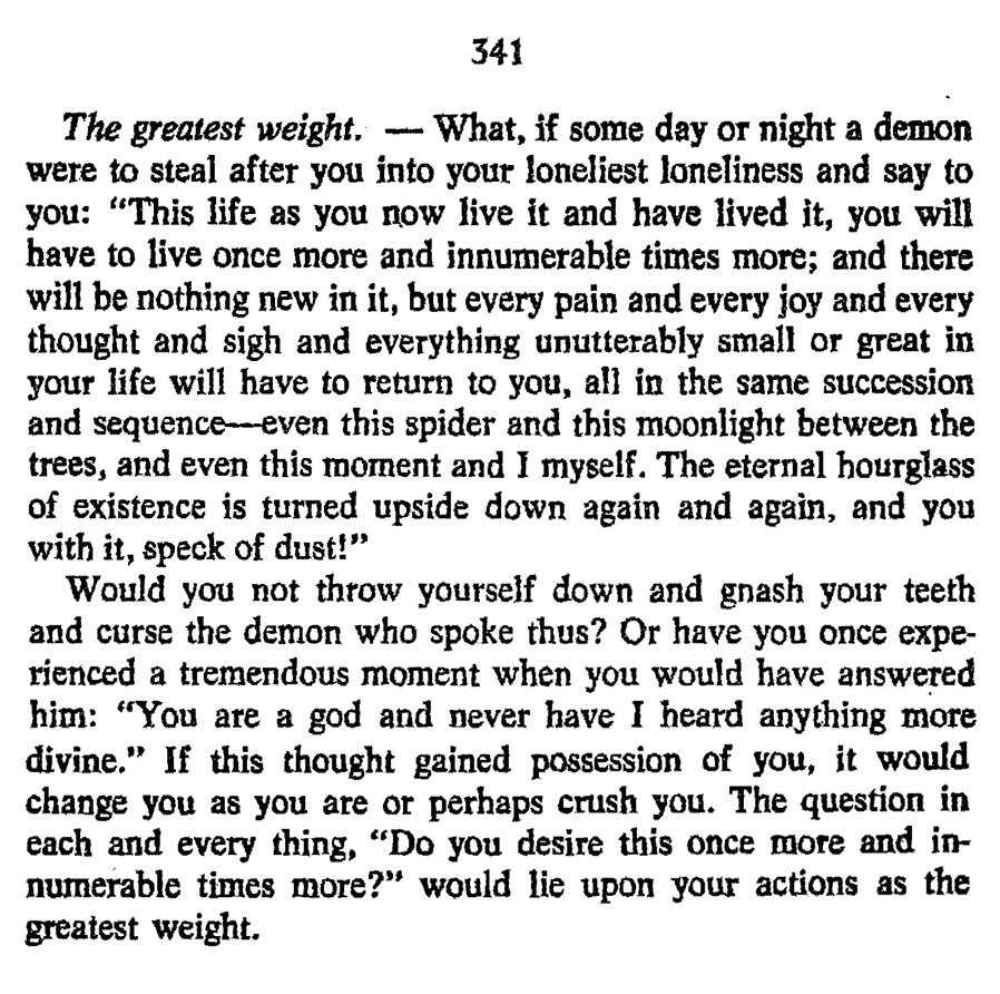 Nietzche, a life altering thought