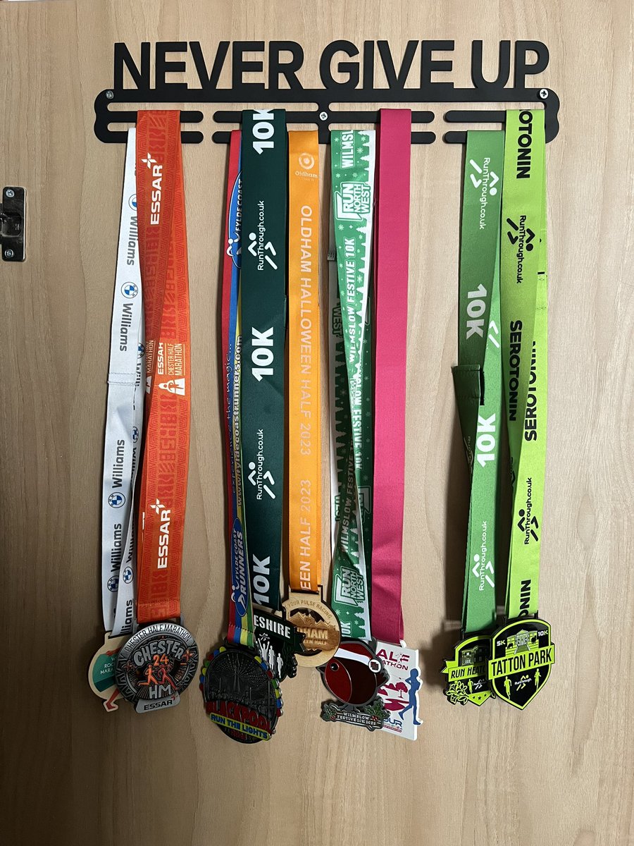 TheJamesLister's tweet photo. 18 months of running and focusing my mindset. Can I double it next year? #LetsGetIt #Running #Medals #PushYourself #NeverGiveUp https://t.co/VLcDYRYDyT