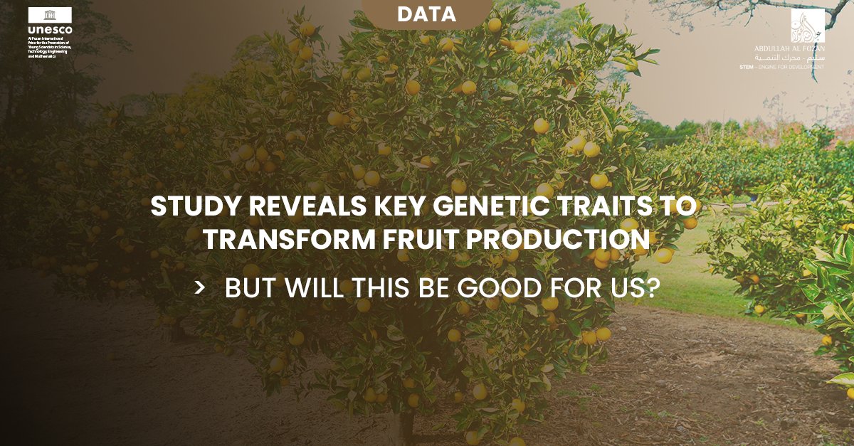 UNESCO_AlFozan's tweet photo. A groundbreaking study has identified crucial #genetic traits that could revolutionize #citrus production. By analyzing 71 citrus varieties with 56,000 #SNPs and 37 #leafreflectance parameters, researchers have highlighted four key trait groups and 125 #genomic #loci linked to improved #photosynthesis. This knowledge could significantly improve #crop selection and management, resulting in more efficient and productive crops.
حددت دراسة رائدة سمات #وراثية حاسمة يمكن أن تحدث ثورة في إنتاج #الحمضيات. من خلال تحليل 71 نوعًا من الحمضيات تحتوي على 56000 SNP و37 معلمة انعكاس للأوراق، سلط #الباحثون الضوء على أربع مجموعات رئيسية من السمات و125 موضعًا #جينوميًا مرتبطًا بتحسين عملية #التمثيل_الضوئي.يمكن أن تسهم هذه المعرفة بشكل كبير في تحسين اختيار وإدارة المحاصيل، مما يؤدي إلى إنتاج محاصيل أكثر كفاءة وإنتاجية.
Une étude novatrice a permis d'identifier des caractéristiques #génétiques cruciales qui pourraient révolutionner la production d'#agrumes. En analysant 71 variétés d'agrumes avec 56 000 #SNP et 37 paramètres de #réflectanceDesFeuilles, les chercheurs ont mis en évidence quatre groupes de caractères clés et 125 #lociGénomiques liés à l'amélioration de la #photosynthèse. Ces connaissances pourraient améliorer considérablement la #sélectionDesAgrumes et la gestion des #vergers, ce qui permettrait d'obtenir des cultures plus efficaces et plus productives. #UNESCO_AlFozan_international_Prize #Prix_International_UNESCO_AlFozan #جائزة_اليونسكو_الفوزان_الدولية #STEM
