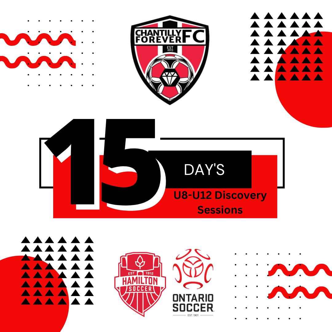 Cforeverfc's tweet photo. ⚽️ Only 15 Days to Go! ⚽️

We're excited to kick off Chantilly's 2024/2025 Grassroots Discovery Sessions! 🌟
Start Date: Monday, September 9th
Location: Sackville Memorial Park Stadium, 770 Upper Wentworth Street, Hamilton, Ontario
Who Can Join?
Players born between 2018-2013. https://t.co/UCoA0ck5Bh