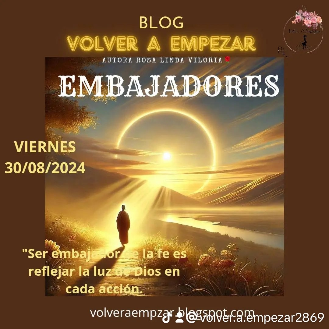 VolverAE2869's tweet photo. #26Agosto
Ser embajador de la fe es reflejar la luz de Dios en cada acción. #EmbajadoresDeLaFe 
#VidaCristian https://t.co/Q53mw58GSC