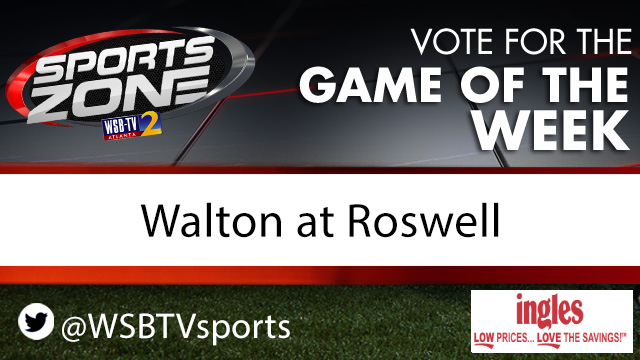 WSB-TV Sports Zone (@wsbtvsports) on Twitter photo Should <a href="/WSBTVsports/">WSB-TV Sports Zone</a> cover <a href="/WaltonRecruits/">Walton(GA)Recruiting</a> vs. @RoswellHornetFB as the Game of the Week on Aug. 30?
Each RT is 1 vote.
More info here: wsbtv.com/sports/high-sc… Should <a href="/WSBTVsports/">WSB-TV Sports Zone</a> cover <a href="/WaltonRecruits/">Walton(GA)Recruiting</a> vs. @RoswellHornetFB as the Game of the Week on Aug. 30?
Each RT is 1 vote.
More info here: wsbtv.com/sports/high-sc…