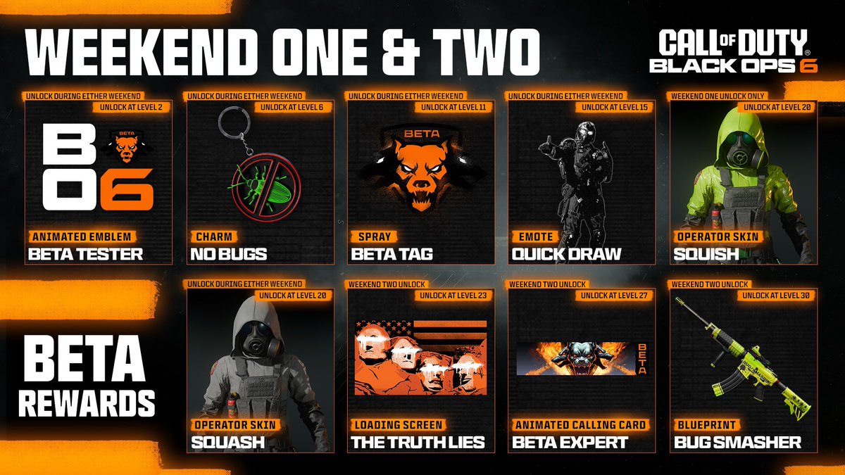 WZStatsGG's tweet photo. ‼️🚨 BLACK OPS 6 BETA REWARDS 🚨‼️ https://t.co/e9ZolxXakQ
