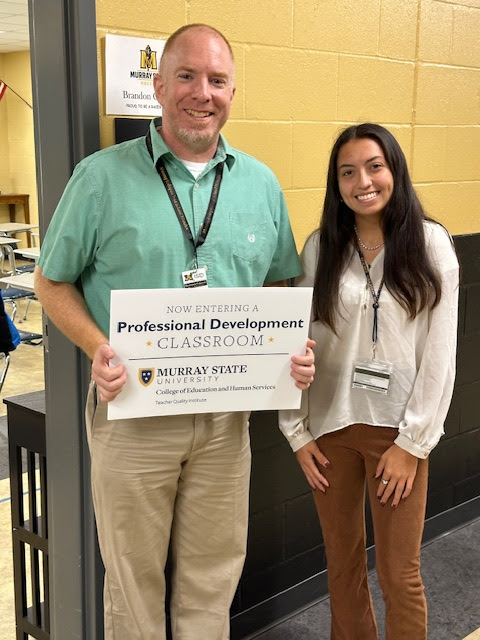 Congratulations to Laura Seeberger, one of the Murray State University PDS students for the 2024-2025 school year.  Laura is a math education major who will be doing her practicum and student teaching with Brandon Cayton at Murray High School.  Good luck, Laura