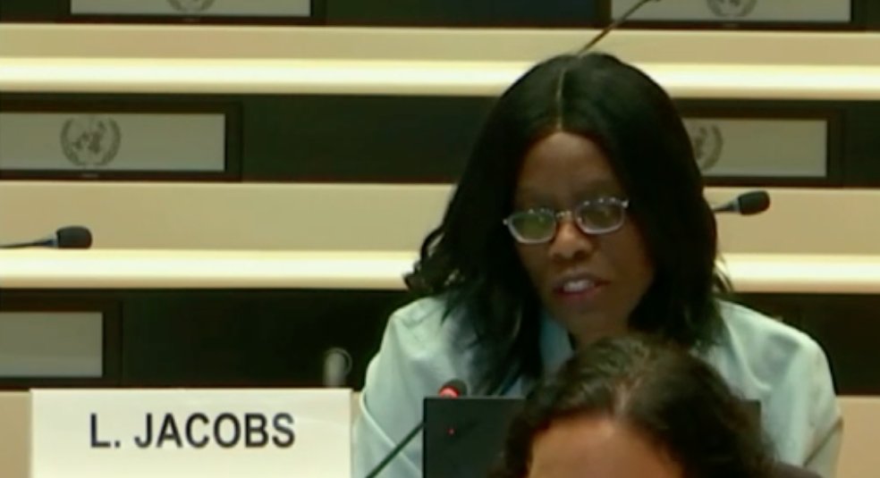 #CRPDNow! Ctee and TF member Ms Laverne Jakobs asks #Mauritius  on whether it plans to include protection of persons with disabilities within the 2020 Climate Change Act and in related policies and actions plans! #climatechange #art11CRPD