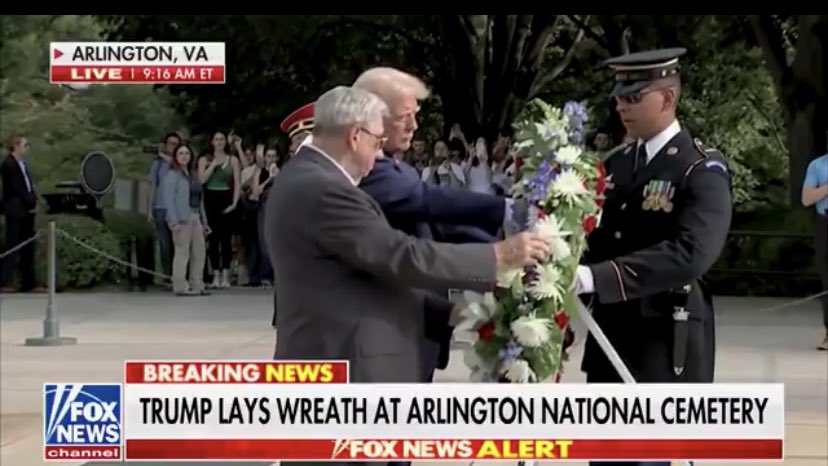 marlene4719's tweet photo. Trump is at Arlington Cemetery for a photo op because election day is fast approaching.  After repeatedly mocking veterans who were wounded or killed he now uses them for political gain. Despicable. https://t.co/eWn01B315X