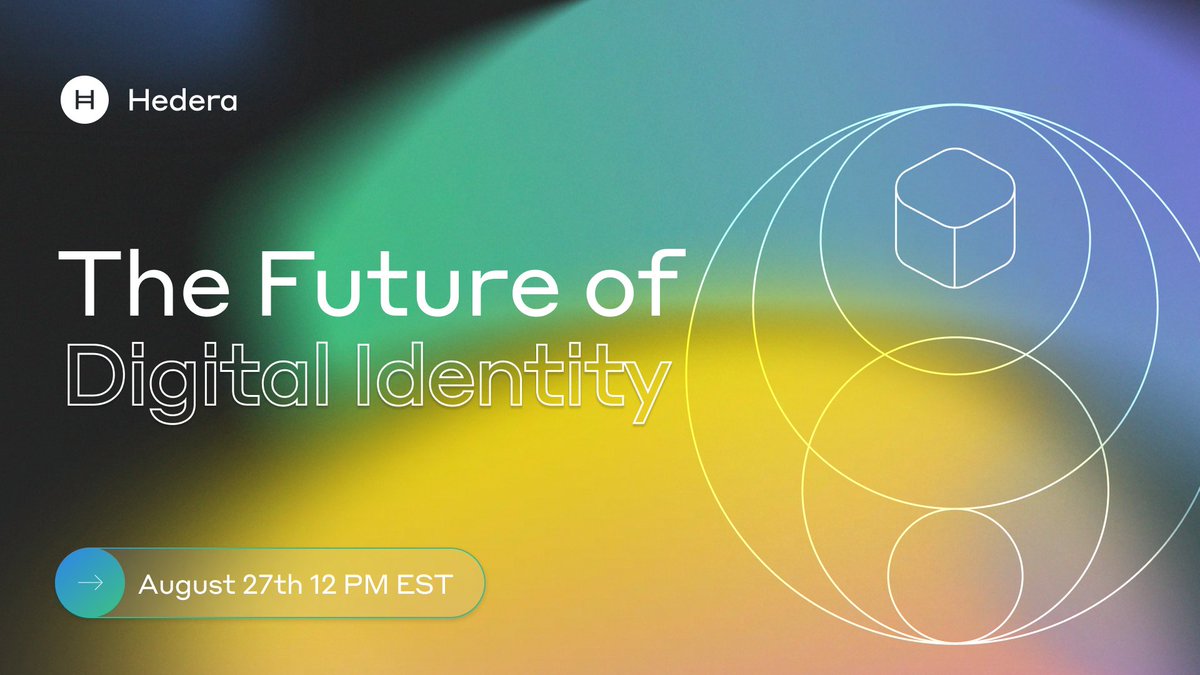 Genzio Media (@genzioco) on Twitter photo Join us tomorrow for the @Hedera Space as we discuss the Future of Digital Identity!
w/ <a href="/Keith_Kowal/">Keith Kowal</a>, <a href="/drgorb/">Micha Roon (w3n:micha)</a>, <a href="/meeco_me/">Meeco</a>, <a href="/katrynadow/">Katryna Dow 👩🏻💻</a>, <a href="/nextalias/">Captain Derek</a>
🗓️ Tuesday at 12pm EST
See you there! 👇
x.com/i/spaces/1dRKZ… Join us tomorrow for the @Hedera Space as we discuss the Future of Digital Identity!
w/ <a href="/Keith_Kowal/">Keith Kowal</a>, <a href="/drgorb/">Micha Roon (w3n:micha)</a>, <a href="/meeco_me/">Meeco</a>, <a href="/katrynadow/">Katryna Dow 👩🏻💻</a>, <a href="/nextalias/">Captain Derek</a>
🗓️ Tuesday at 12pm EST
See you there! 👇
x.com/i/spaces/1dRKZ…