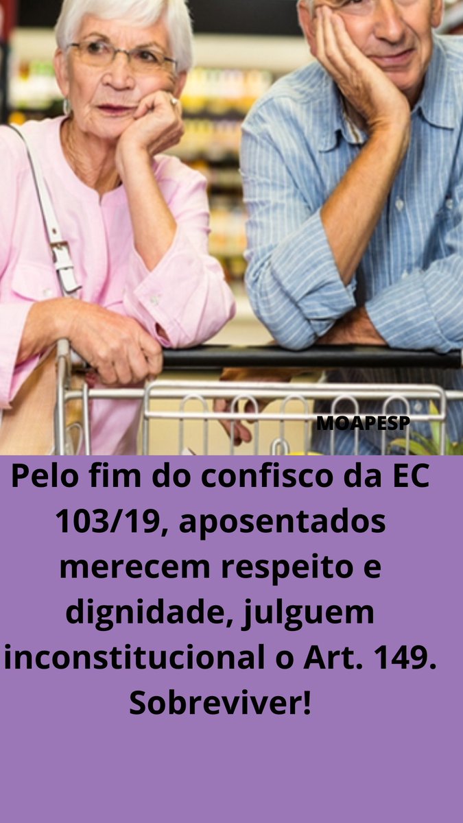 <a href="/carlosgiannazi/">Prof Carlos Giannazi</a> Para um envelhecimento saudável, precisamos de uma aposentadoria sem desconto! Retorne com Ilegitítimidade do art. 149 da EC 103/19 Ministro <a href="/gilmarmendes/">Gilmar Mendes</a>!

<a href="/STF_oficial/">STF</a>
<a href="/LRobertoBarroso/">Luís Roberto Barroso</a>
<a href="/alexandre/">R.s</a>
Valorizem Aposentados
#AposentadoriaHonrada

Importante