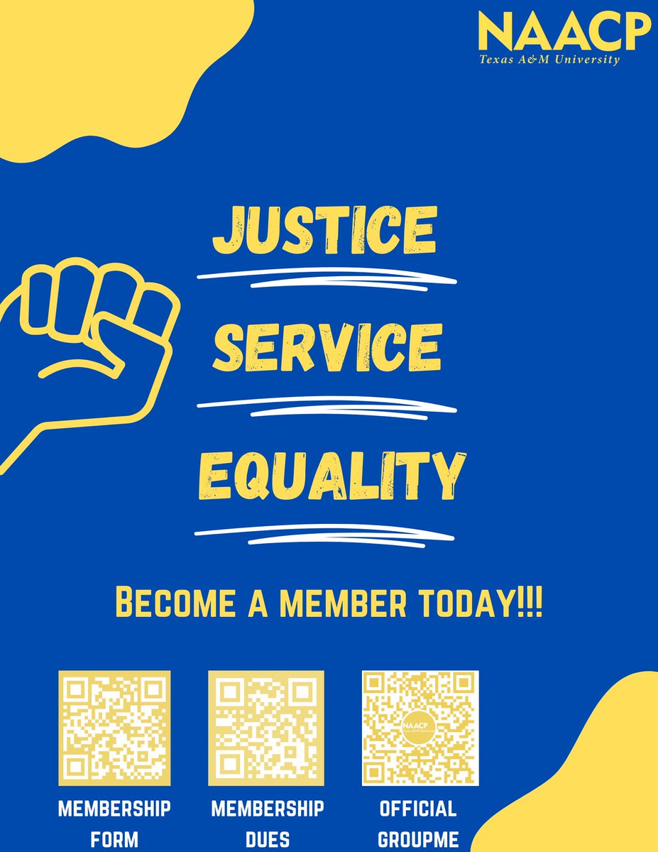 Not a member yet? No worries! Use the resource below to join, and if you run into any issues, feel free to reach out to us via our socials or email. We’ll get you signed up in no time! #NAACP #BlackTAMU #FiredUp