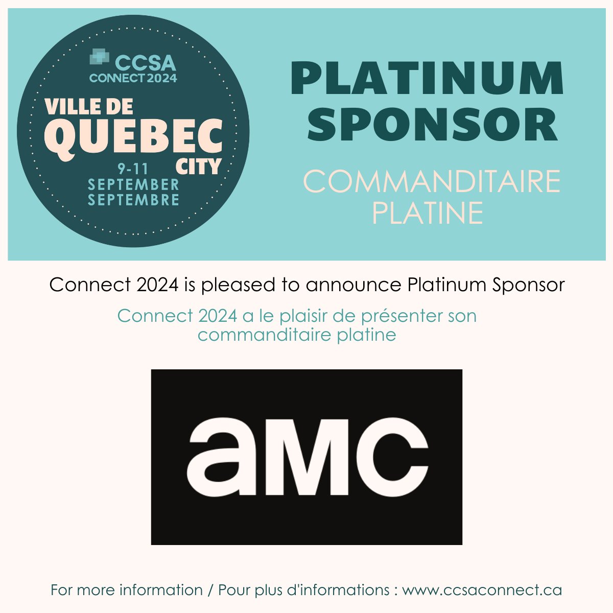 Canadian Communication Systems Alliance (@ccsaonline) on Twitter photo Excited to have <a href="/AMC_Networks/">AMC Networks</a> as a #PlatinumSponsor for #CCSAConnect2024! Discover more about AMC at amc.com / Très heureux d’avoir <a href="/AMC_Networks/">AMC Networks</a> comme #CommanditairePlatine pour #CCSAConnect2024! En savoir plus sur AMC à amc.com Excited to have <a href="/AMC_Networks/">AMC Networks</a> as a #PlatinumSponsor for #CCSAConnect2024! Discover more about AMC at amc.com / Très heureux d’avoir <a href="/AMC_Networks/">AMC Networks</a> comme #CommanditairePlatine pour #CCSAConnect2024! En savoir plus sur AMC à amc.com