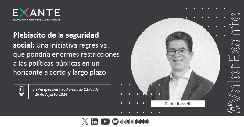 Exante_UY's tweet photo. #Entrevista 🎙 | "La reforma que promueve el @pit_cnt es profundamente regresiva: implica inexorablemente más presión tributaria sobre los jóvenes, menos crecimiento económico y resigna prioridades como reducir la pobreza y la marginalidad." 
@PabloRosselli en @enperspectivauy