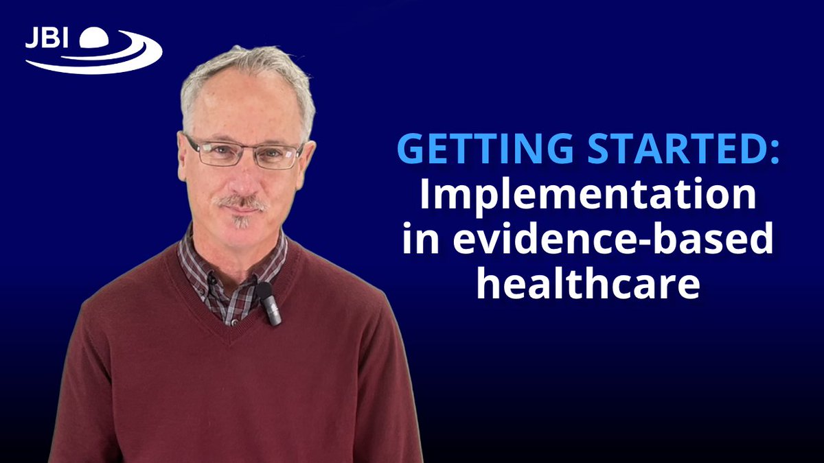 JBIEBHC's tweet image. Assoc Prof @CraigSL01, Director of Implementation Science at JBI, shares three things to think about when getting started with implementation in evidence-based healthcare.

Watch short video at: ow.ly/I5aI50SMSuK

@JBI_EI

#JBIEBHC #EBHC #ImpSci