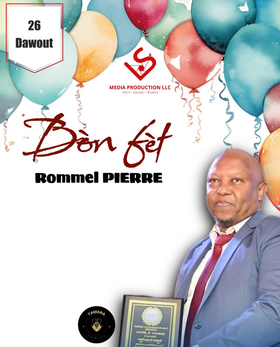 LuckNews88's tweet photo. 🎉Bòn fèt | Rommel Pierre,Jounalis, animatè emisyon #Ranmase sou Radio Television Caraibes - @RTVCHAITI 🍾🎁 https://t.co/tkCSywxO5a
