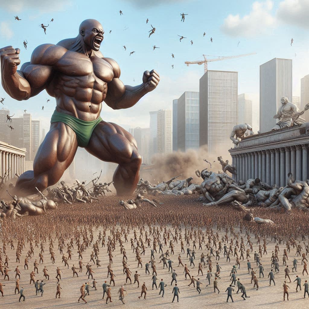 This Musclegod is developing a kind of telekinesis, and practices his powerful new ability on some unwitting tinies. With some practice he’ll be able to lift the entire city with his mind.

#muscleworship #gaymacrophilia #gaybodybuilder #SizeTwitter