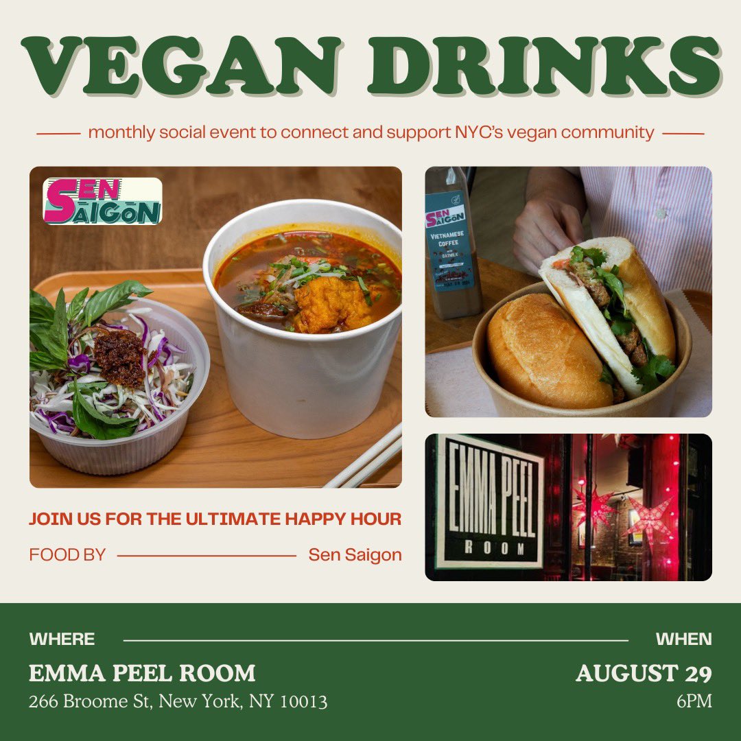 VeganDrinks's tweet photo. This Thursday: https://t.co/MdZrdpnOkW