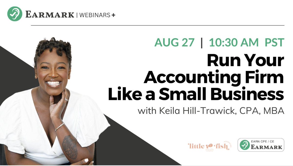 littlefishcpa's tweet image. Join me tomorrow where I'll share practical strategies for running your firm like a small business. We'll dive into creating a compelling brand, optimizing services and pricing, selecting ideal clients, building a team and more.
Reserve your spot now - bit.ly/4dWo93L