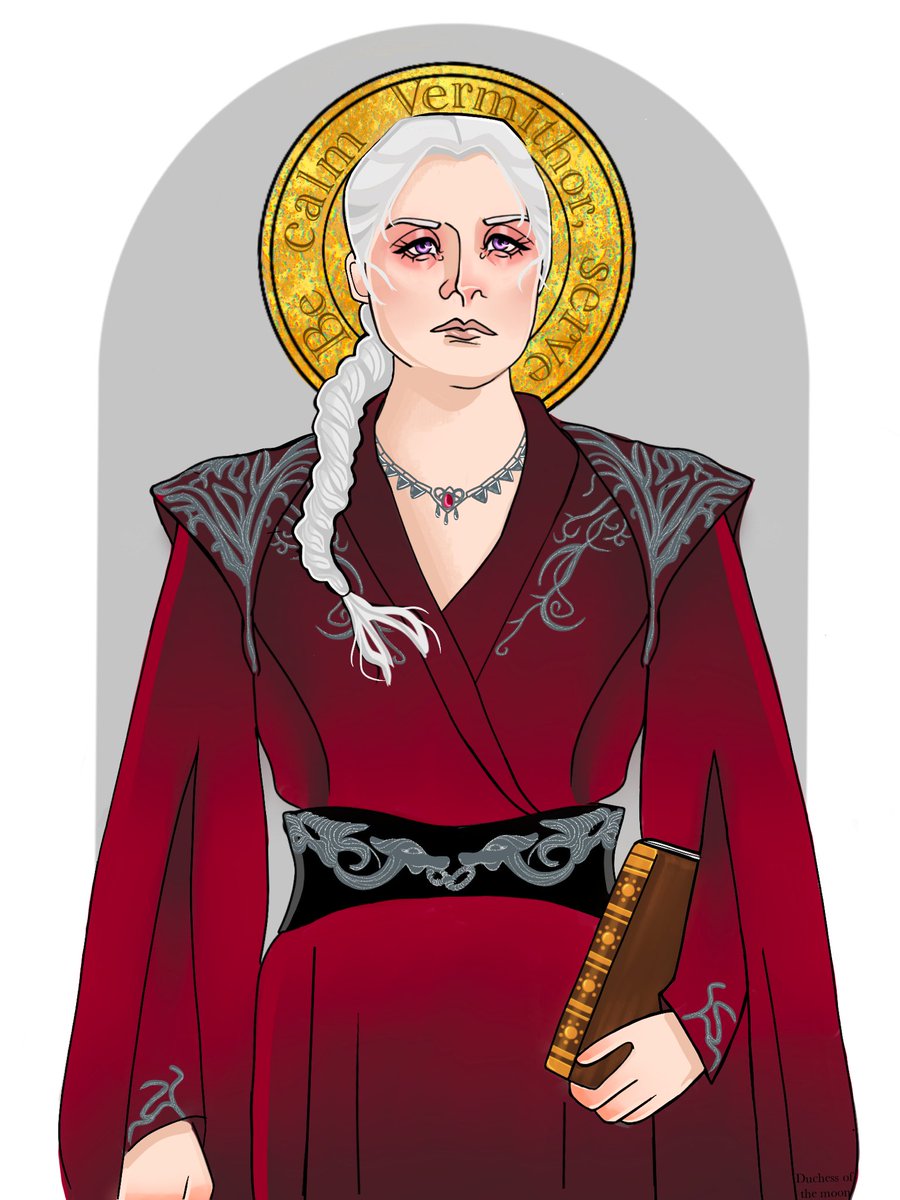 Be calm Vermithor, serve! 

#HouseOfTheDragon #ASOIAF 
#rhaenyratargaryen #rhaenyra #HOTD #art #artwork #digitalart #fanart #myart #GameOfThrones #illustration #GOT #teamblack #fireandblood #Targaryen