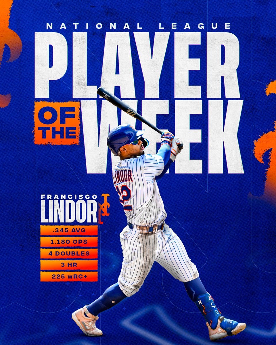 Francisco Lindor: That Dude 🔥

Congratulations to @lindor12bc on being named the NL Player of the Week! 👏