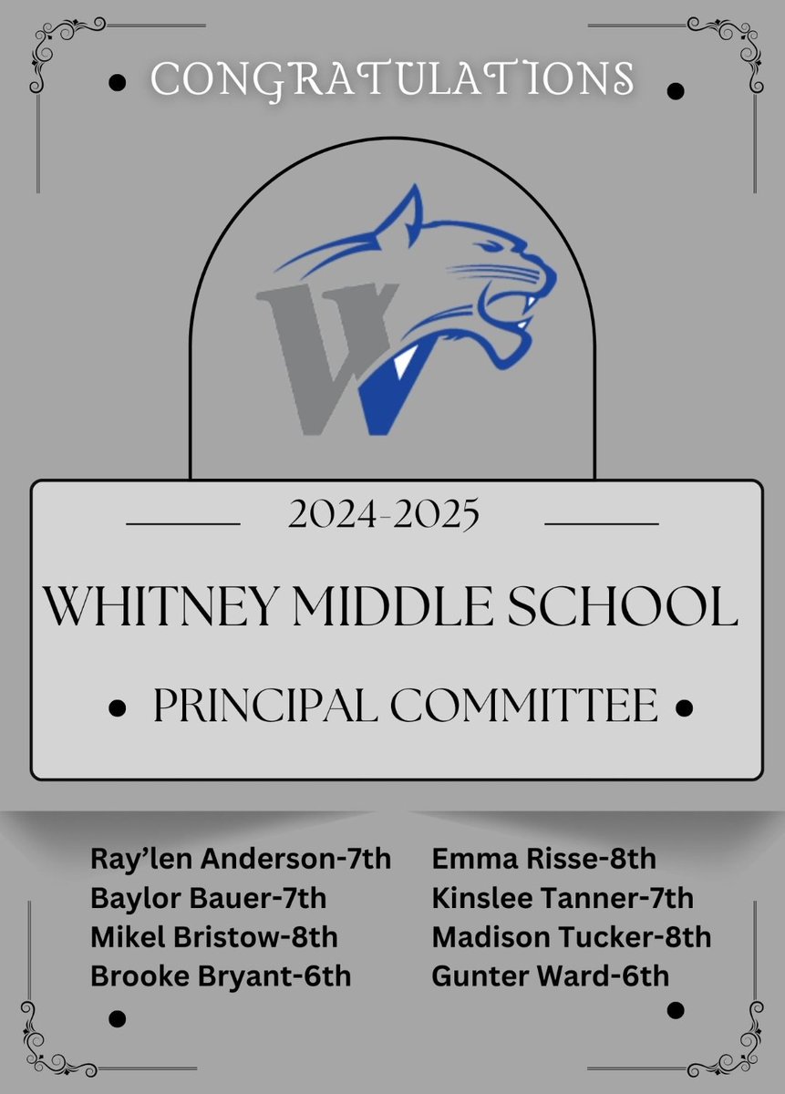 Congratulations to our 2024-2025 Principal Committee