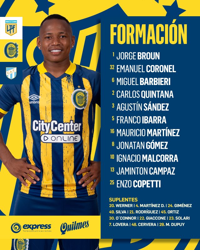 #HoyJuegaCentral | 📋 ¡ASÍ FORMA EL MÁS GRANDE!

🇺🇦 Así forma #RosarioCentral