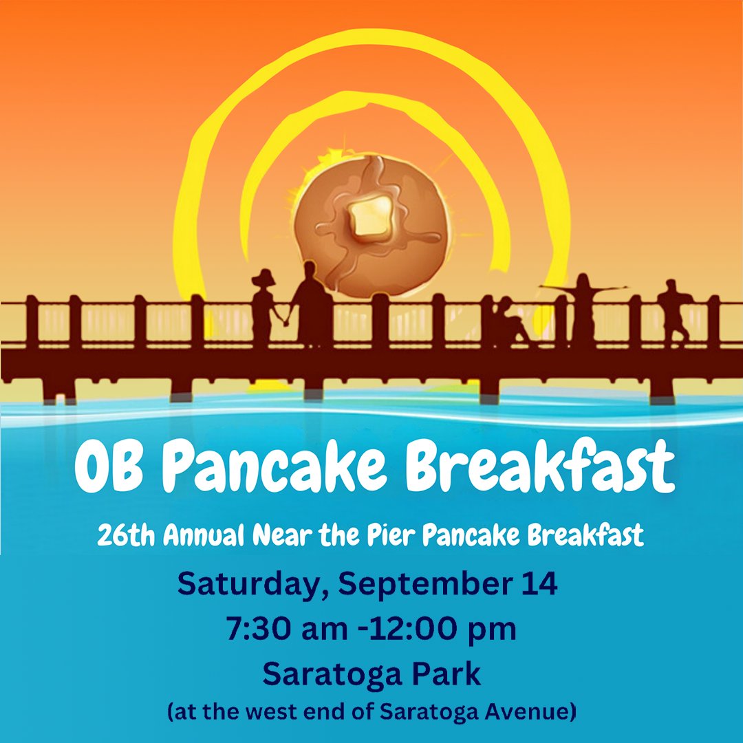 SAVE THE DATE: Sat, Sept 14 - 7:30 am - 12 pm.

All proceeds benefit the Ocean Beach Community  Foundation (OBCF), which brings community events to OBecians, including  Taste of OB, the Holiday Parade and Tree, the Holiday Auction and Party,  and the Food &amp; Toy Drive.