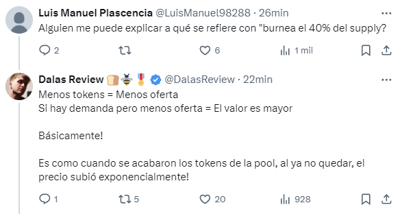 DalasReview's tweet photo. Los que no entienden la importancia de quemar el 40% del Supply en 5 días, aquí les va una explicación!

Y MUY ATENTOS, QUE QUEDAN SÓLO 700k TOKENS EN LA POOL!!

Una sola compra de 22.000$ podría hacerlo estallar por las putas nubes, y si nadie vendiera, podría alcanzar 1$ pero haría falta mucha coordinación de la comunidad y que dejaran de vender ahora! 🤯🚀

Entonces los precios se disparatarían a unos niveles nunca antes vistos!