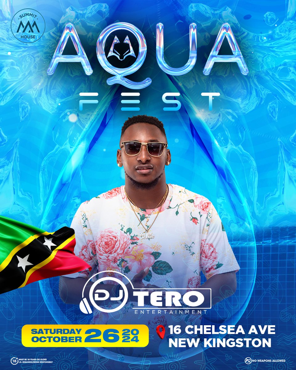 We welcome for the first time at Aquafest from the island of St Kitts. Dj Tero.