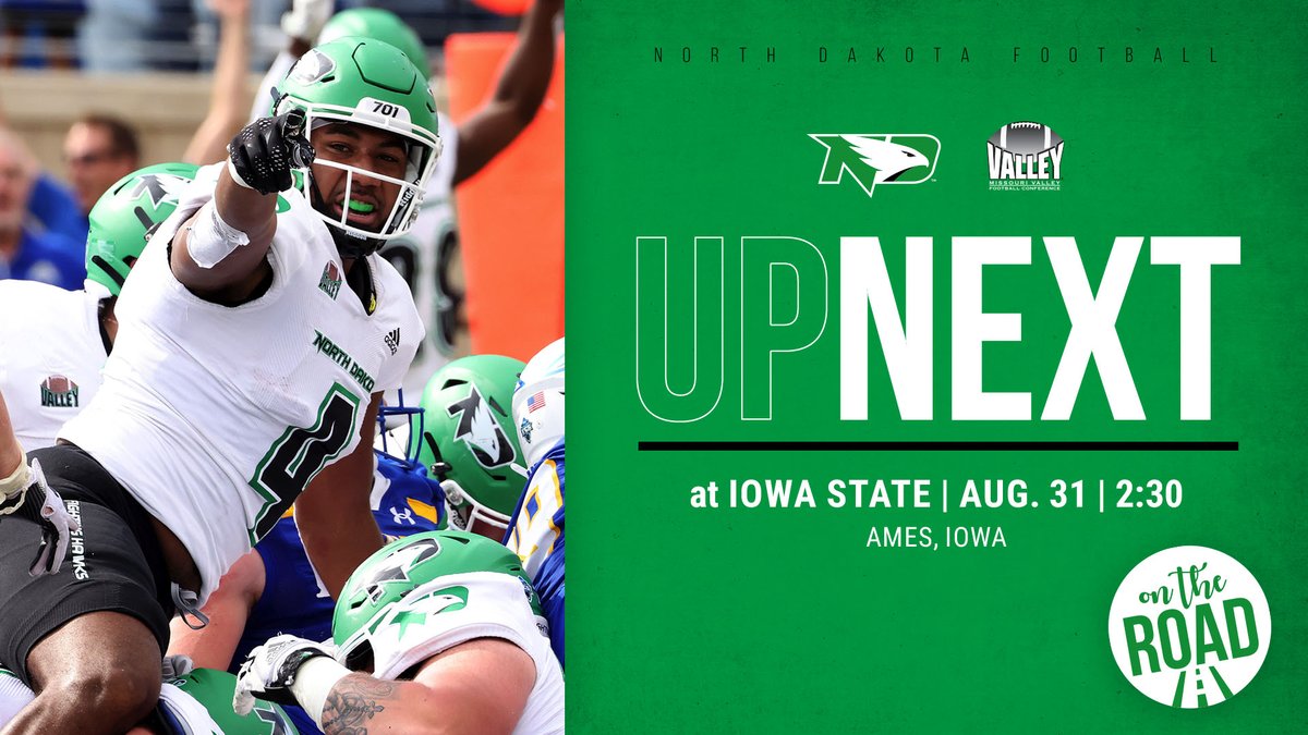 🏈 It's Finally Game Week🏈
🆚Iowa State
📍Ames, Iowa
🗓Saturday, August 31st
📺FS1
📻Fighting Hawks Radio Network
⏰2:30 PM

#UNDproud | #LGH