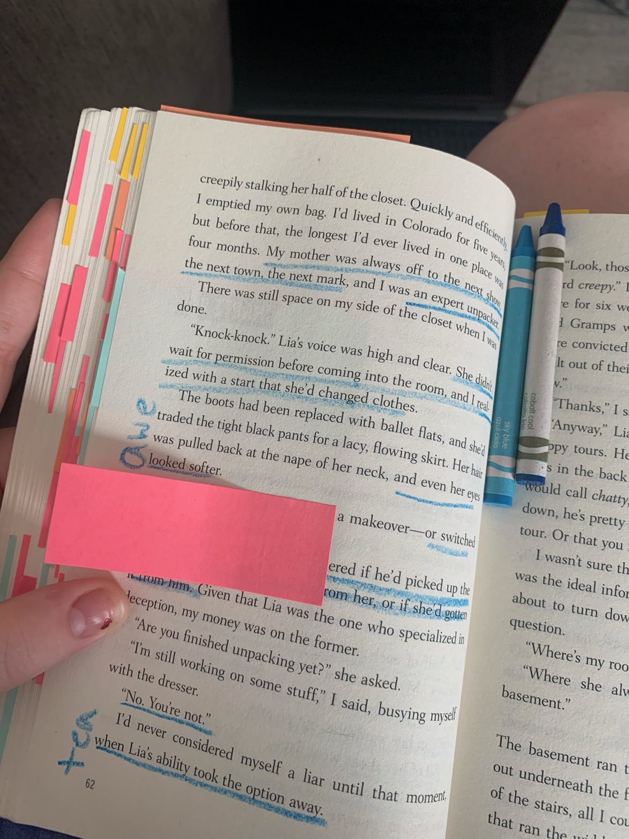 lizbraries's tweet photo. and when i say im annotating this book with crayons? how do we feel about that? i fear it should be the new rage its actually so good- https://t.co/H0aFlELZAo