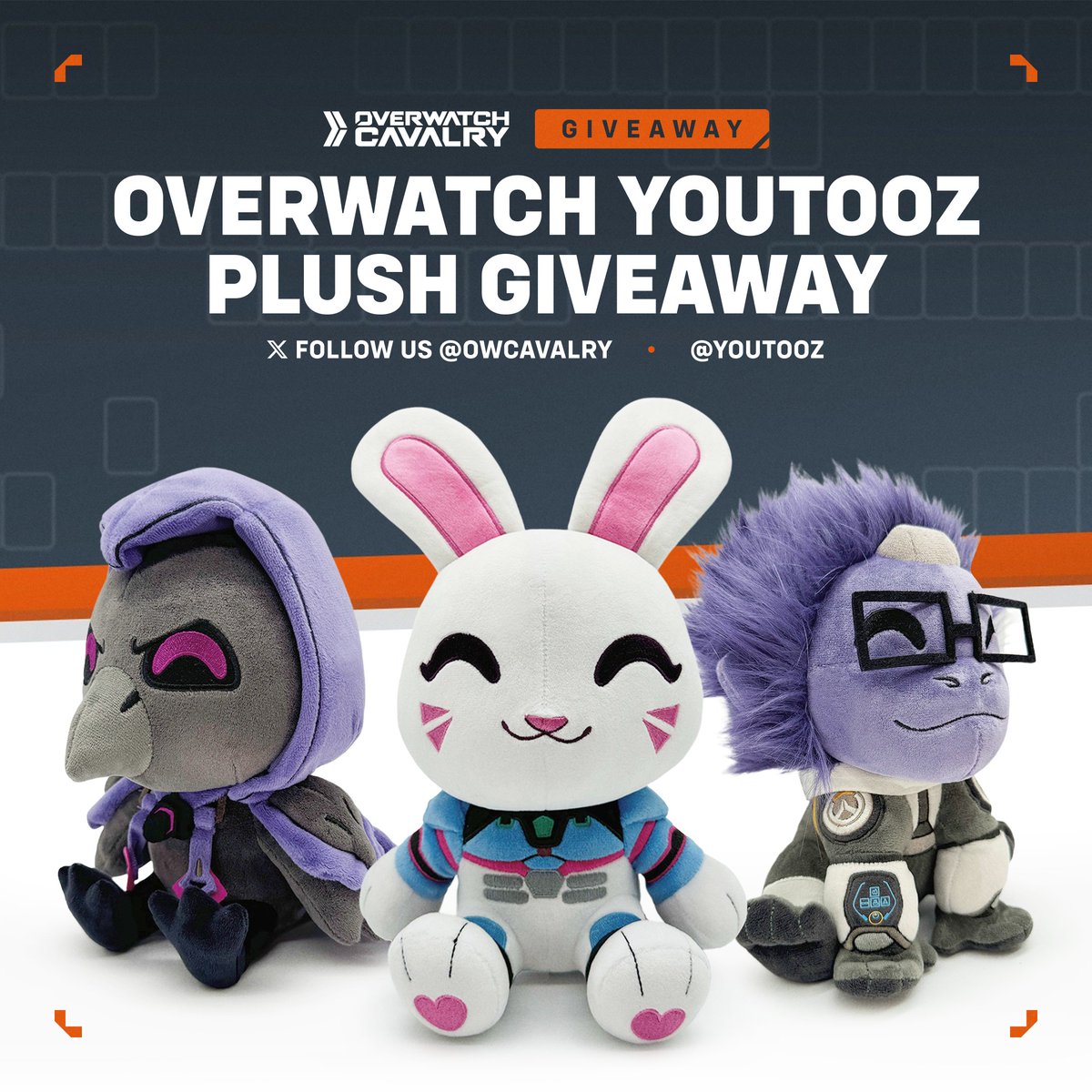 Overwatch Cavalry (@owcavalry) on Twitter photo 🧸 OVERWATCH PLUSHIE GIVEAWAY 🧸
Win a new #Overwatch2 x YouTooz Plush!
👤 Follow <a href="/OWCavalry/">Overwatch Cavalry</a> & @YouTooz
🔁 Retweet & Like this post
💬 Reply with your favorite plush
📌 Ends This Friday! 🧸 OVERWATCH PLUSHIE GIVEAWAY 🧸
Win a new #Overwatch2 x YouTooz Plush!
👤 Follow <a href="/OWCavalry/">Overwatch Cavalry</a> & @YouTooz
🔁 Retweet & Like this post
💬 Reply with your favorite plush
📌 Ends This Friday!